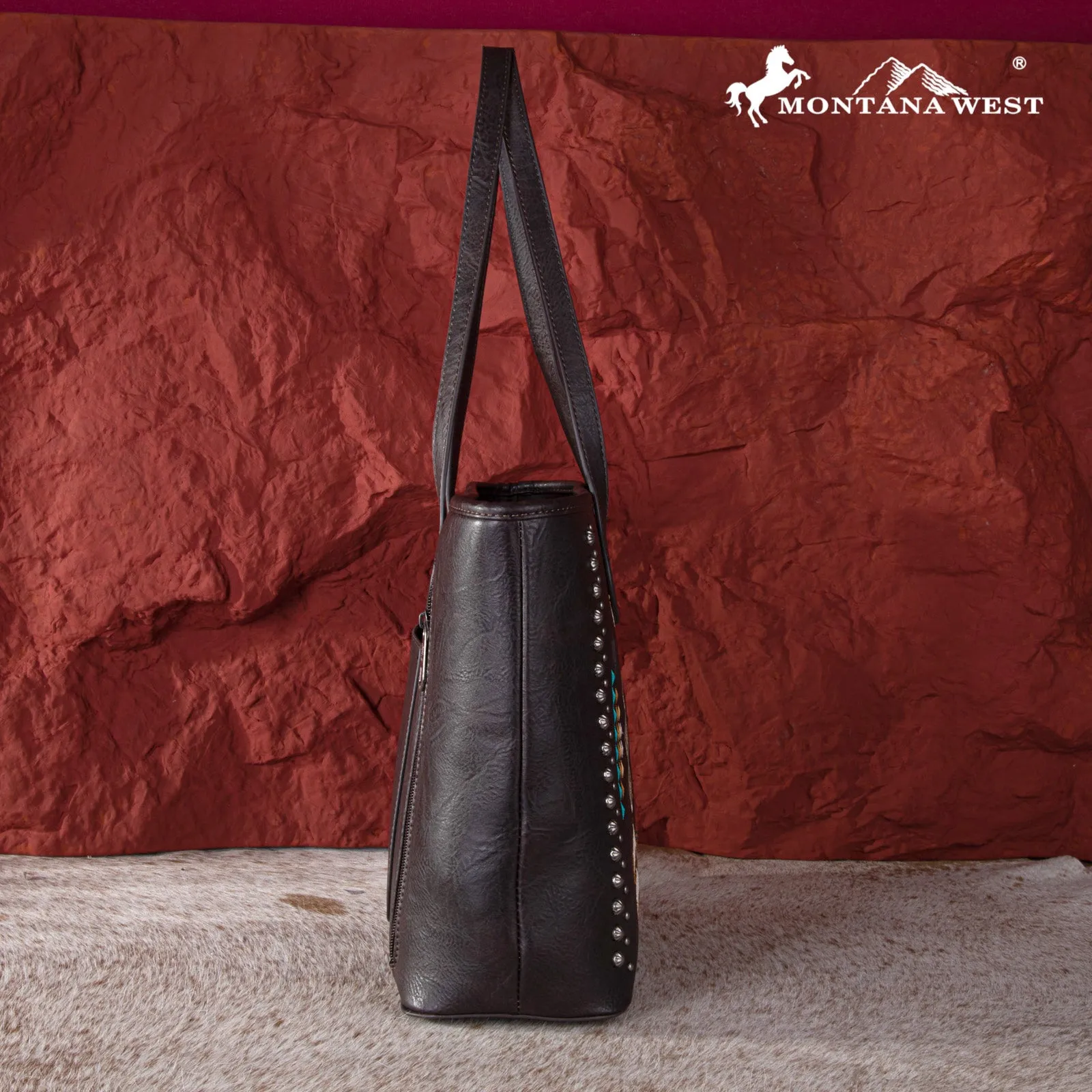 MW1245G-8317  Montana West Embroidered Collection Concealed Carry Tote