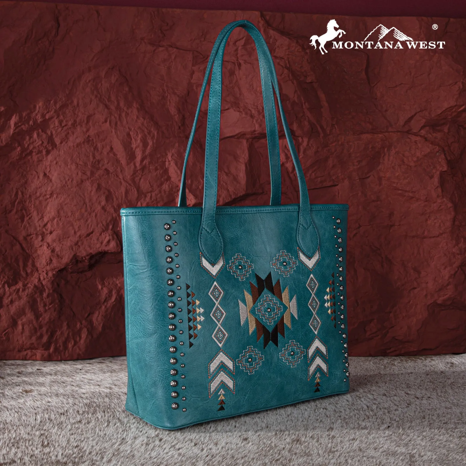 MW1245G-8317  Montana West Embroidered Collection Concealed Carry Tote