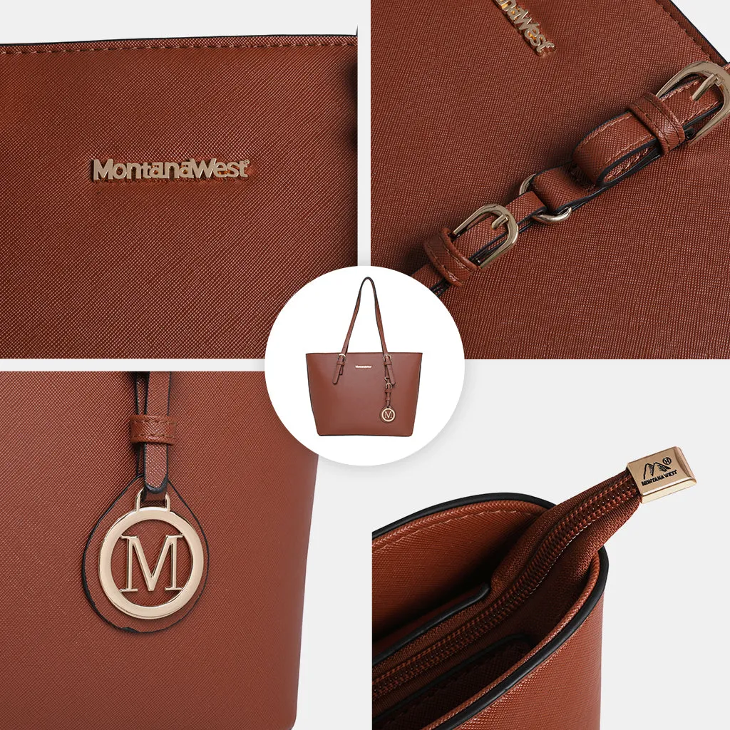 MWC2-H030  Montana West  Concealed Carry Twin Set Basic Tote Brown