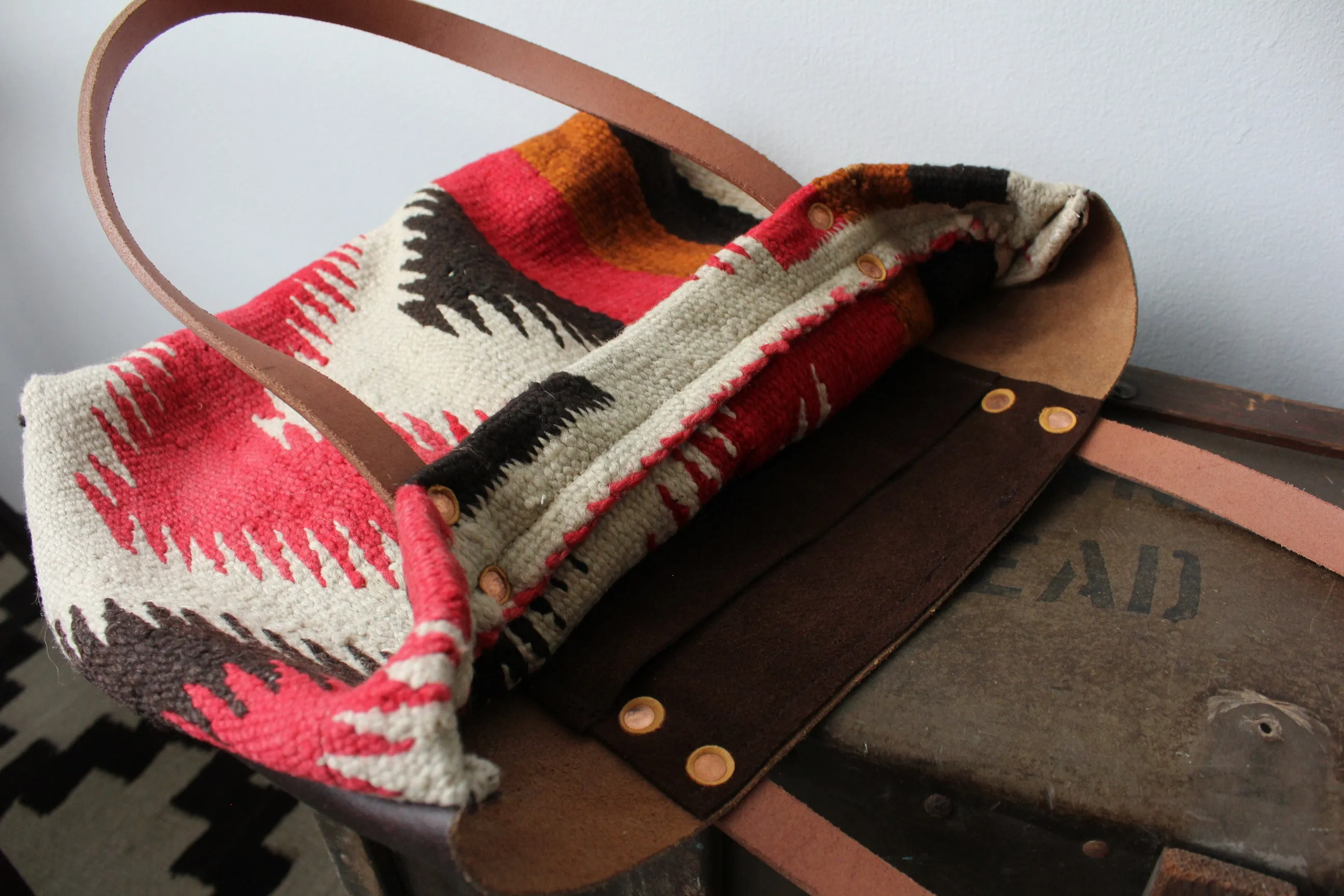 Navajo Blanket   Leather Tote