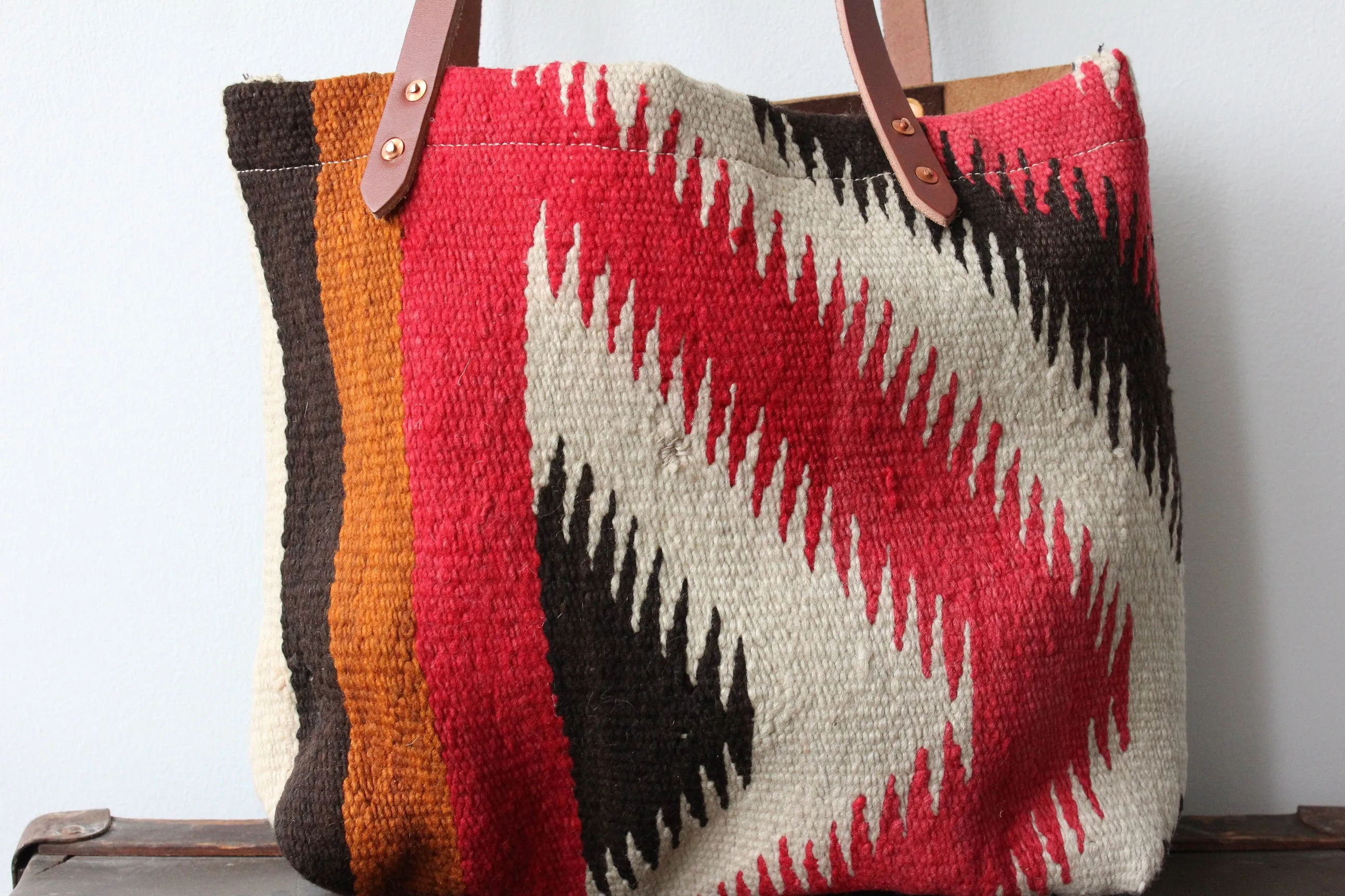 Navajo Blanket   Leather Tote