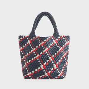 Navy Plaid Mini Tote
