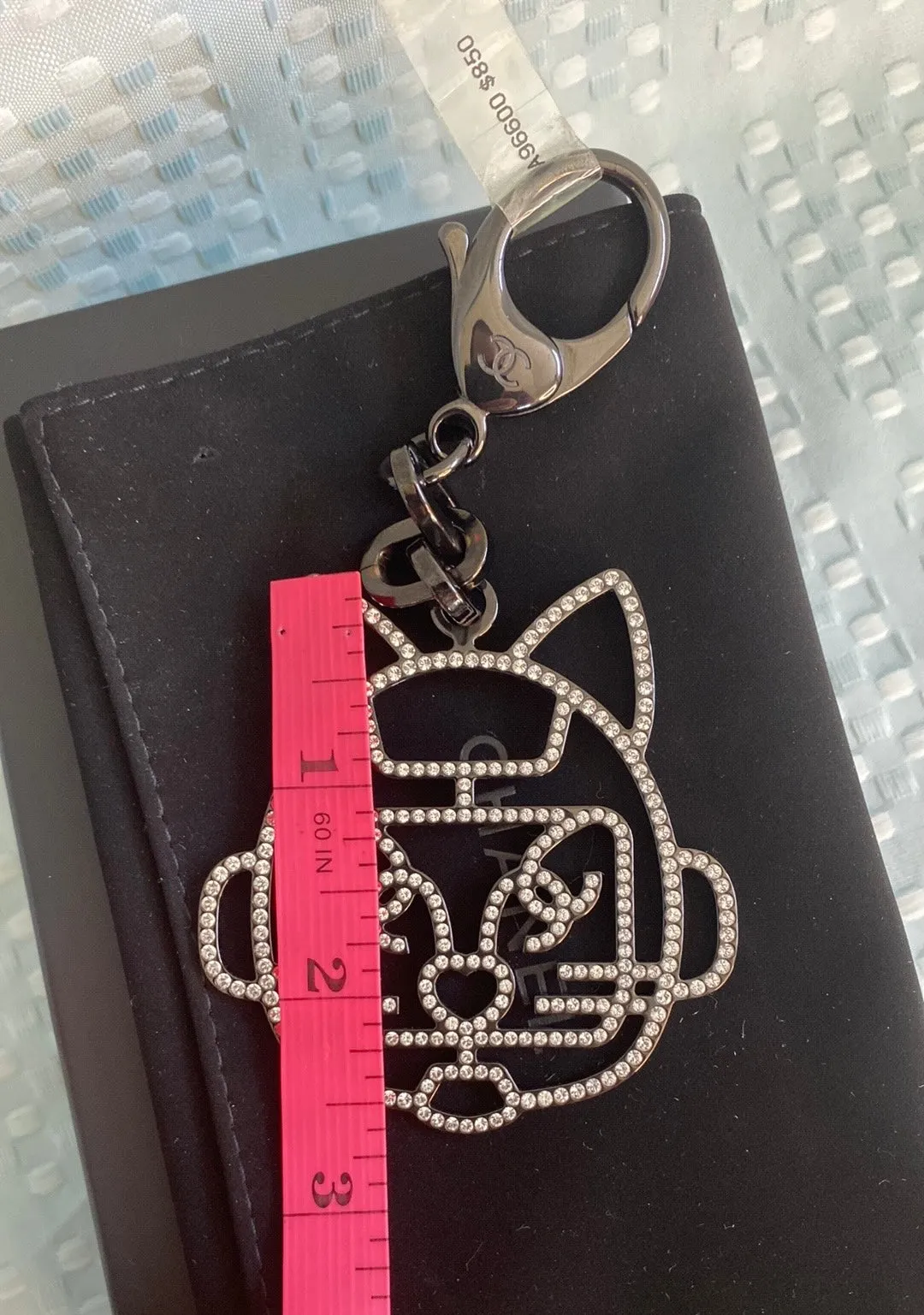 New CHANEL Strass Cat Robot Bag Charm