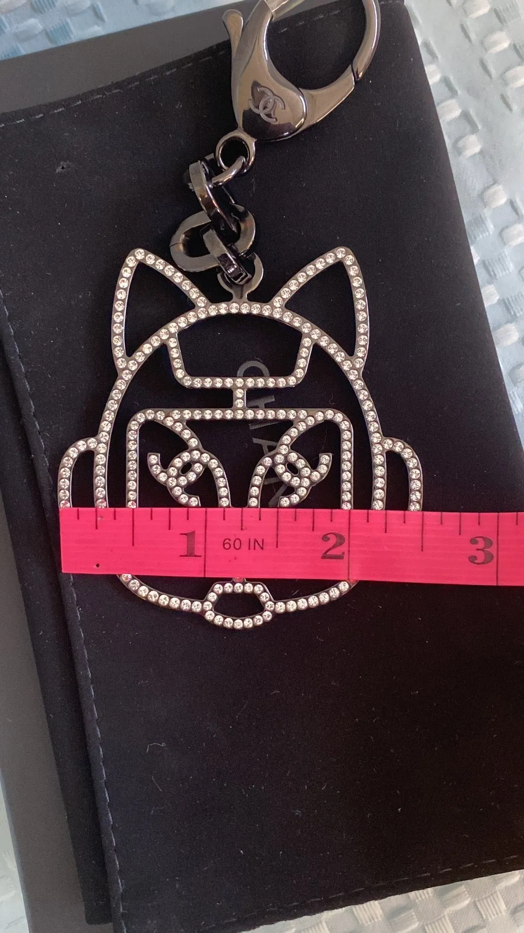 New CHANEL Strass Cat Robot Bag Charm