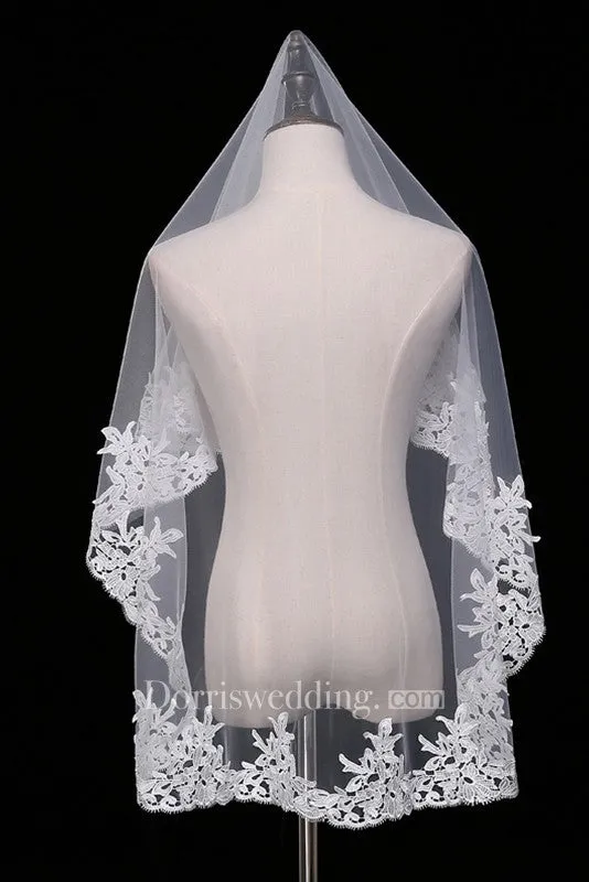 New Wedding Bridal Short Veil Paragraph Lace Simple Veil