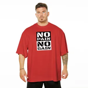No Pain No Gain Oversize Tee - Red