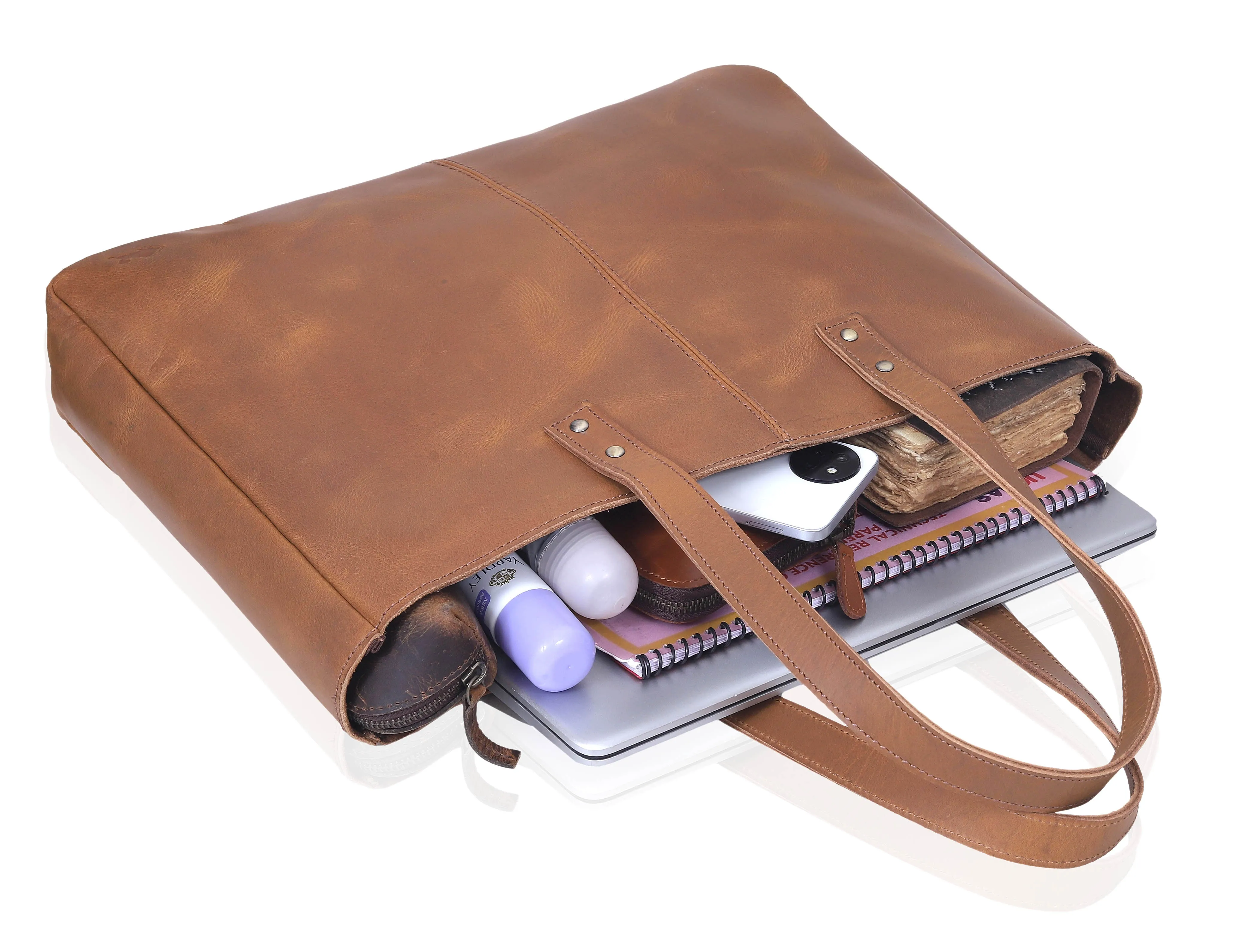 Nora Buffalo Leather Tote Bag   Wallet Set