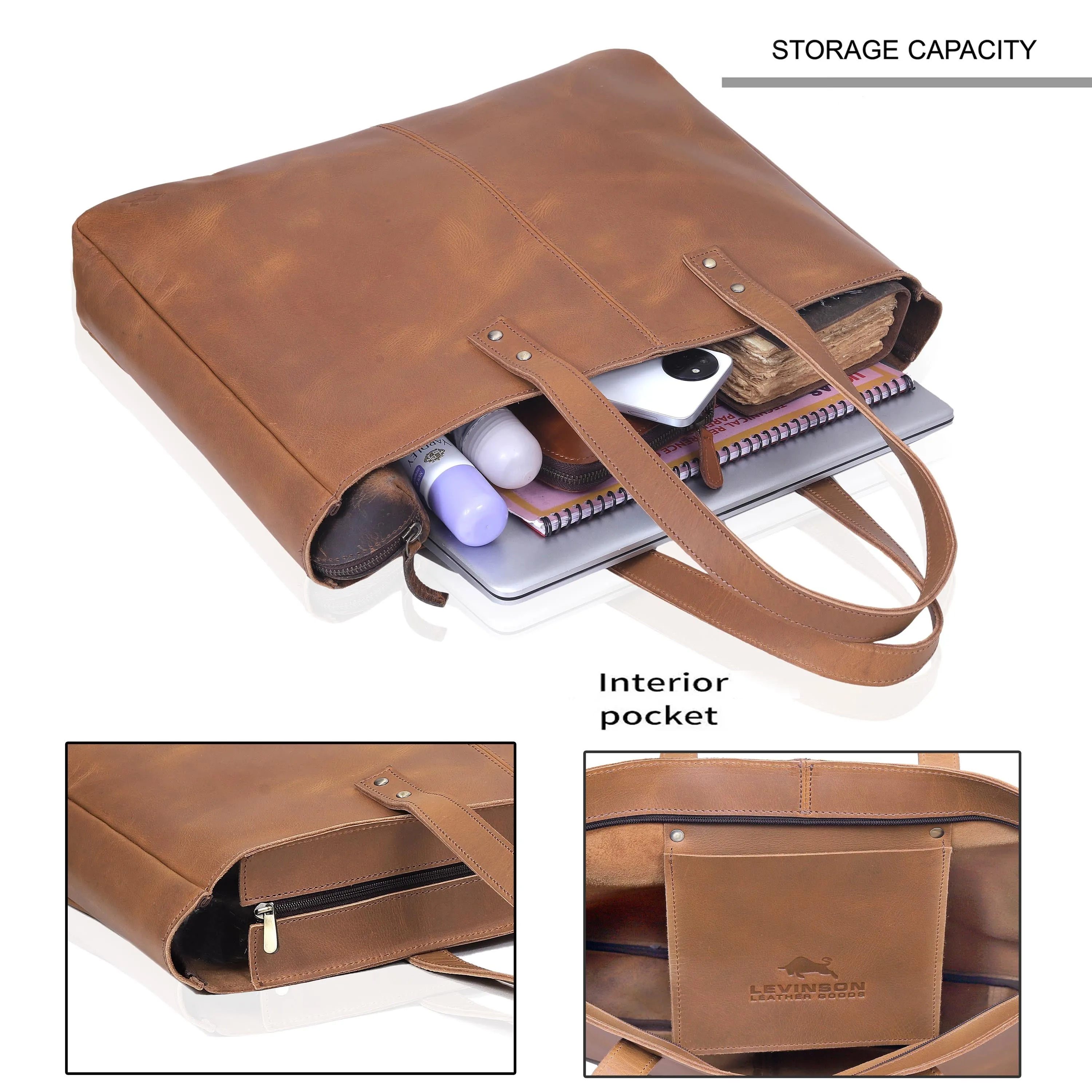 Nora Buffalo Leather Tote Bag   Wallet Set