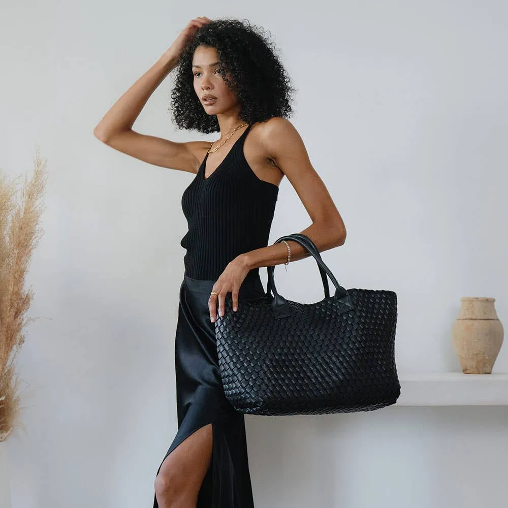 Norah Black Recycled Tote Bag | Melie Bianco