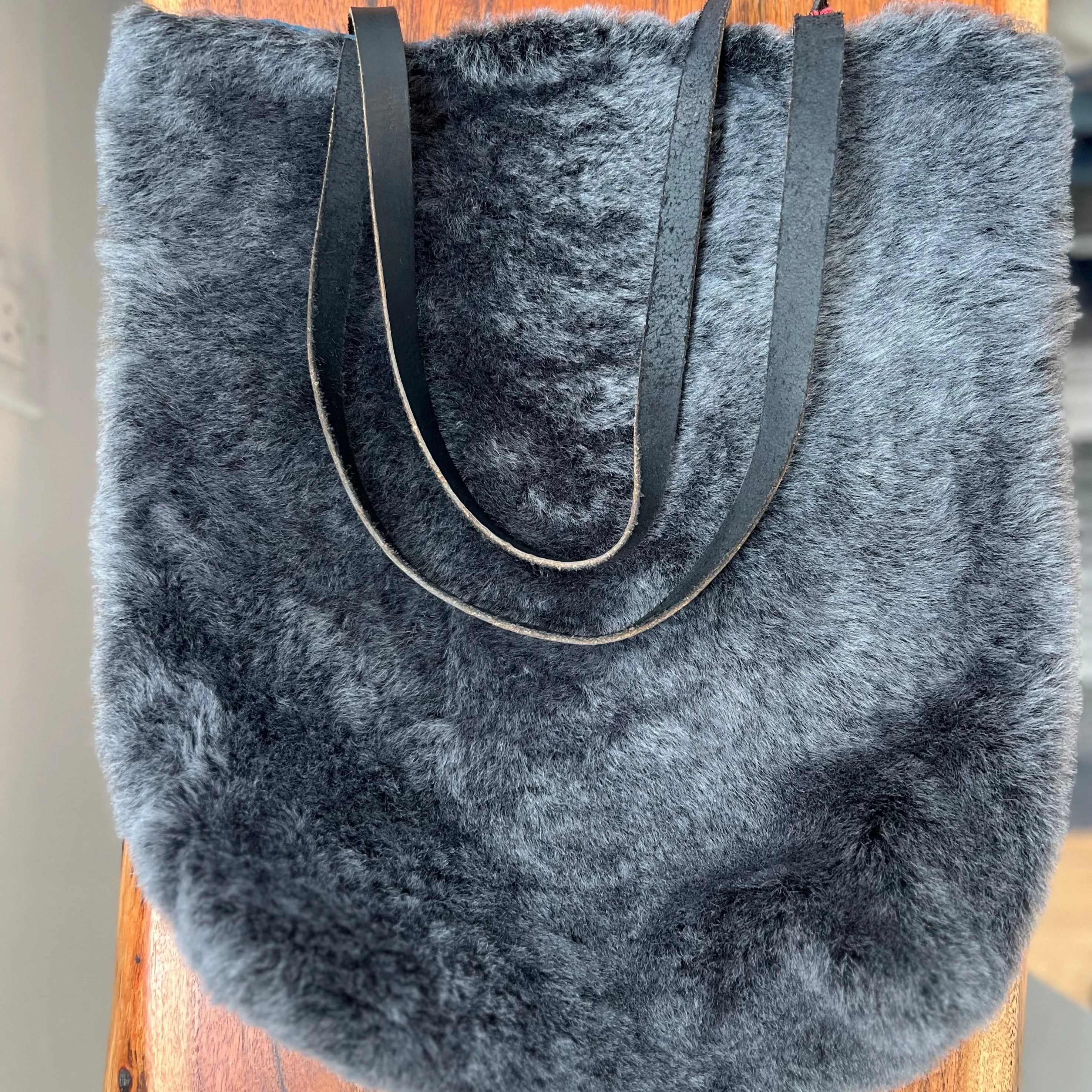 Nothing New - Repurposed Leather Tote Bag - Grey