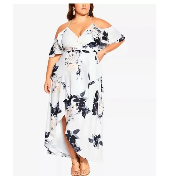 NWOT CITY CHIC Trendy Plus Size Delicate Maxi Dress SZ-14