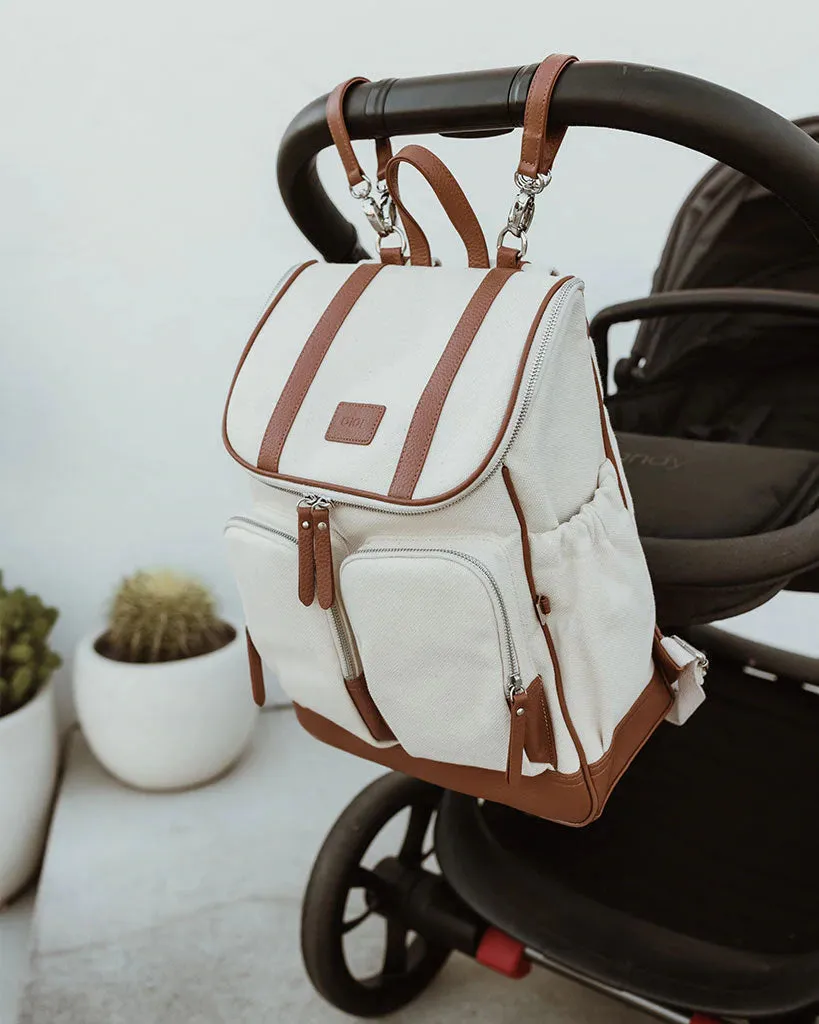OiOi Canvas Nappy Backpack - Natural Canvas