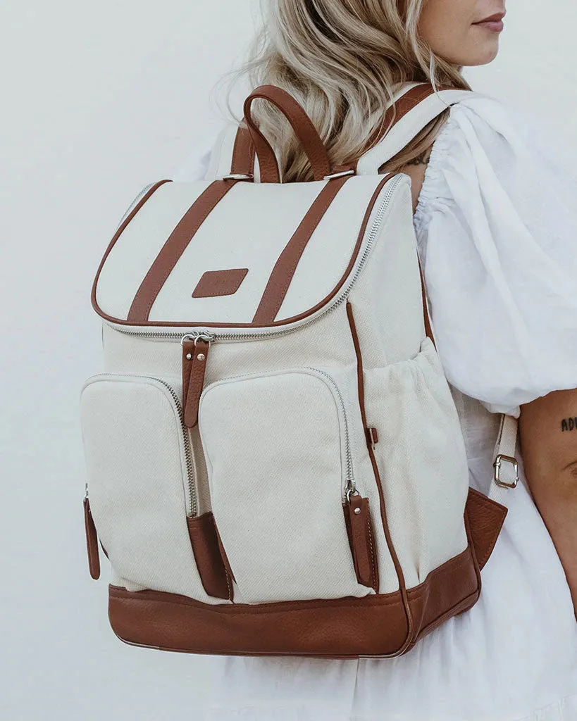 OiOi Canvas Nappy Backpack - Natural Canvas