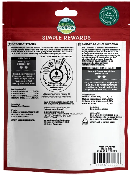 Oxbow Simple Rewards Banana Small Animal Treats