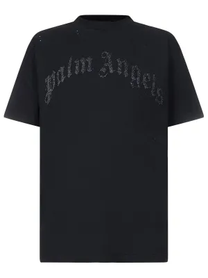 Palm Angels Palm Angels Logo-Printed Distressed T-Shirt