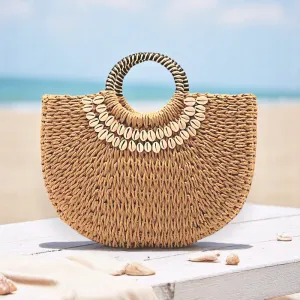Paloma Hand-Stitched Straw Tote