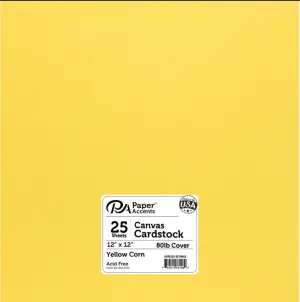 Paper Accents 12x12 80lb Yellow Corn Canvas Cardstock {B504}