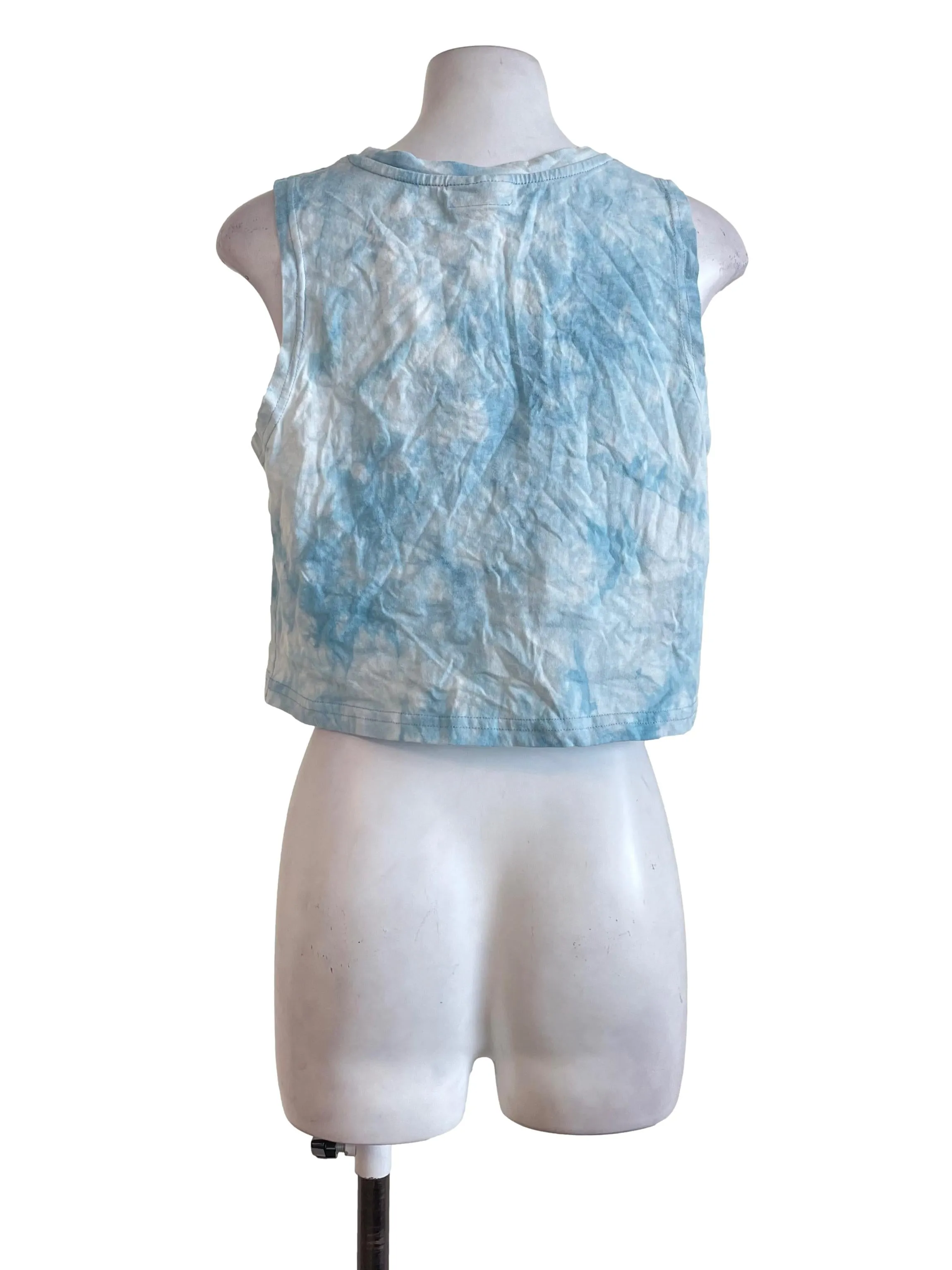 Pastel Blue Tie-Dye Cropped Top