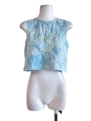 Pastel Blue Tie-Dye Cropped Top