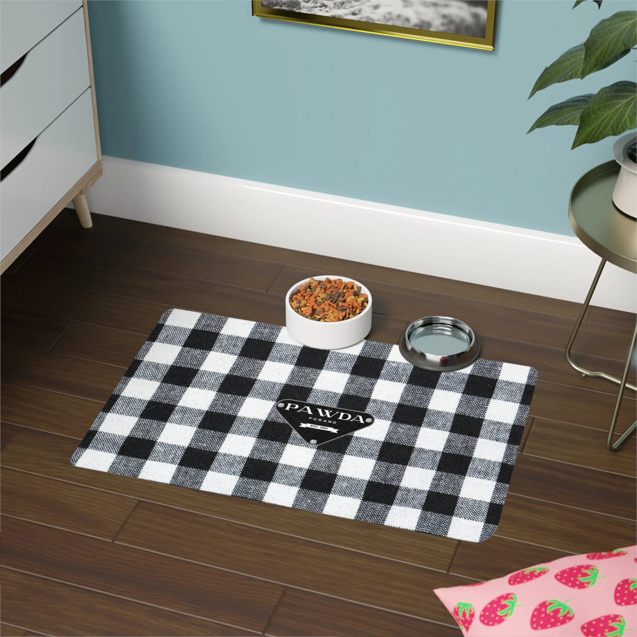 Pawda Faux-Designer Pet Food Mat