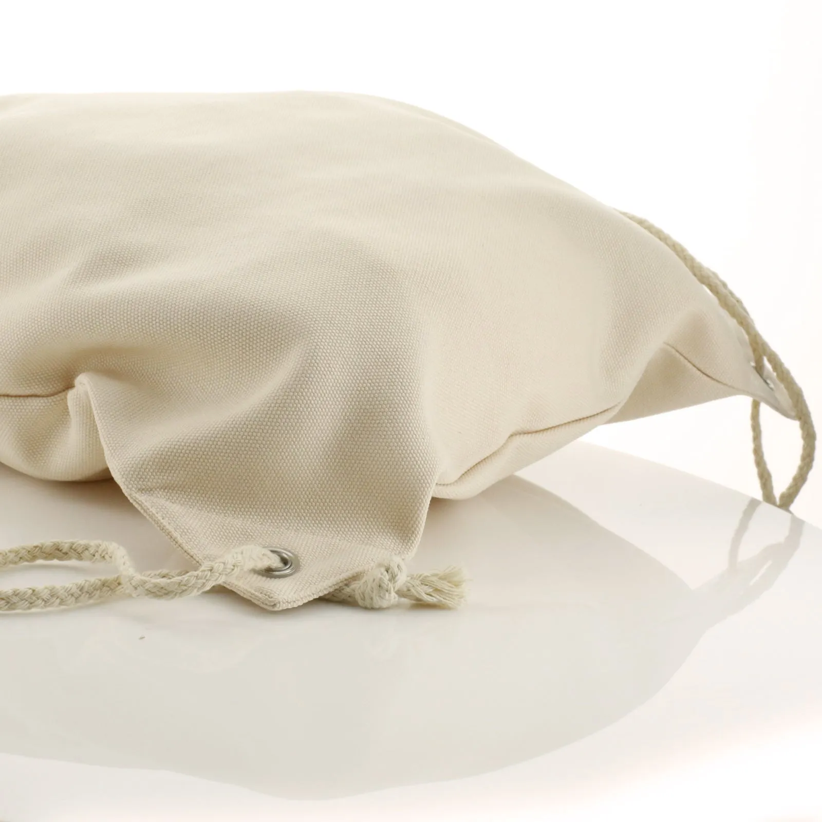 Personalised Canvas Drawstring Backpack with Badger Feather Hat and Cute Text