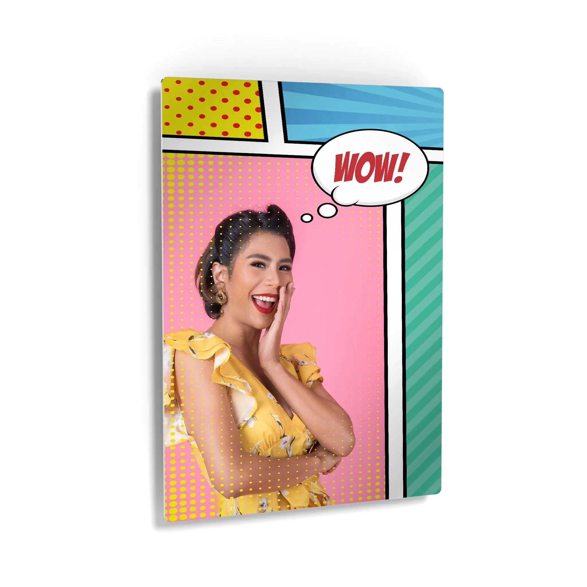 Personalized Gift Wall Art Pop Art Custom Photo Collage with Customized Speech Bubble