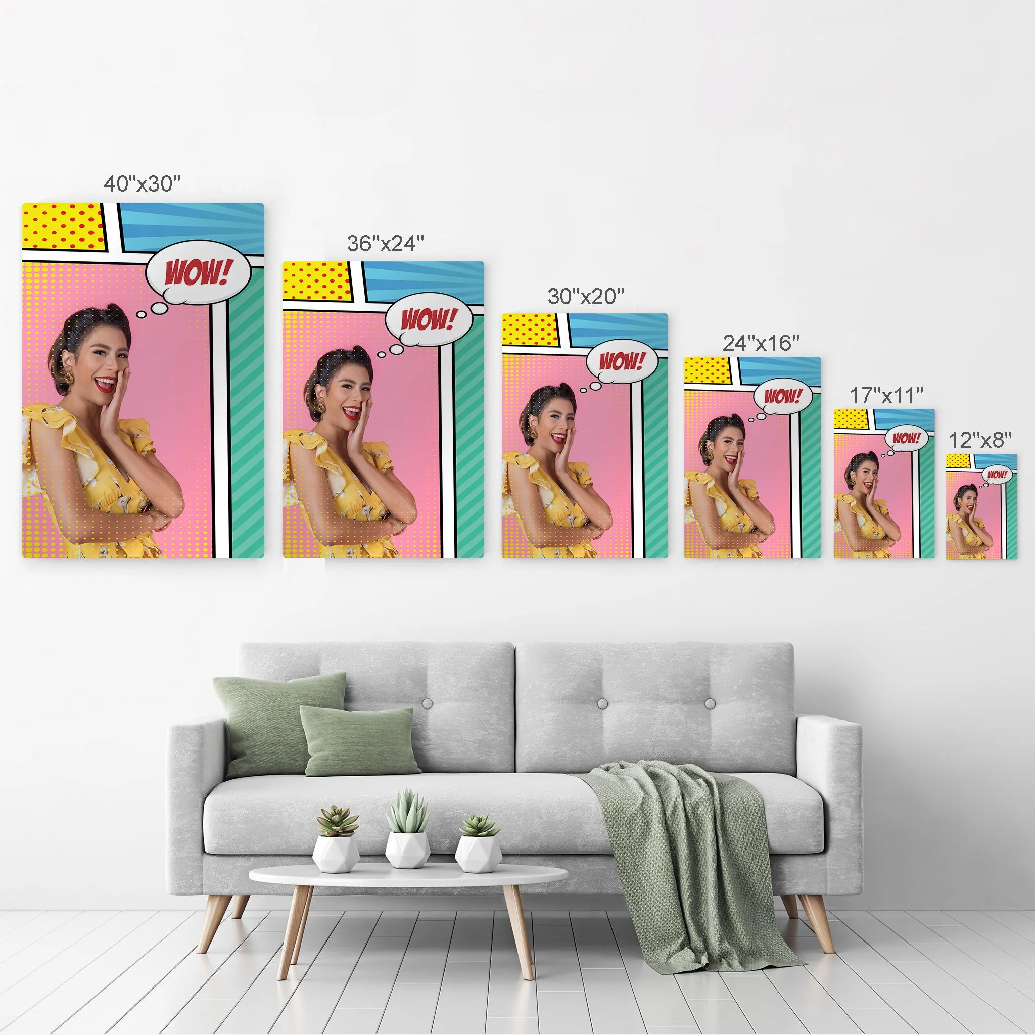 Personalized Gift Wall Art Pop Art Custom Photo Collage with Customized Speech Bubble