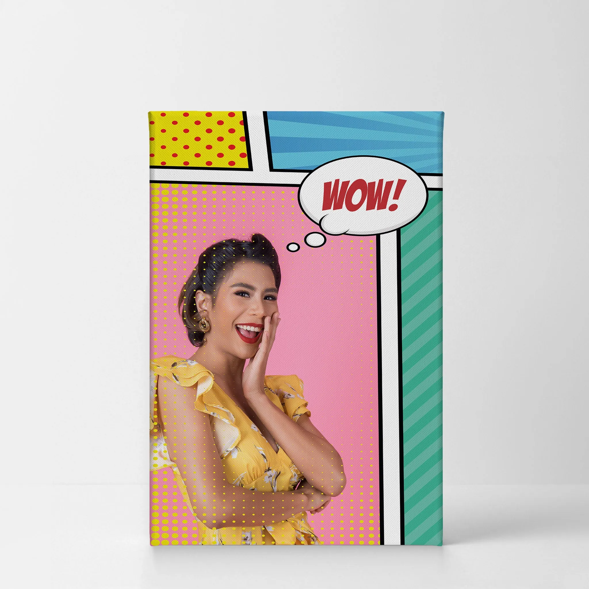 Personalized Gift Wall Art Pop Art Custom Photo Collage with Customized Speech Bubble