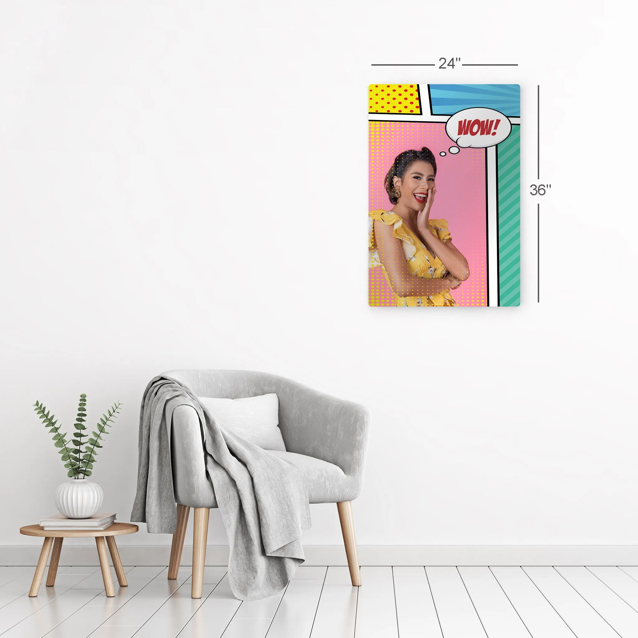 Personalized Gift Wall Art Pop Art Custom Photo Collage with Customized Speech Bubble