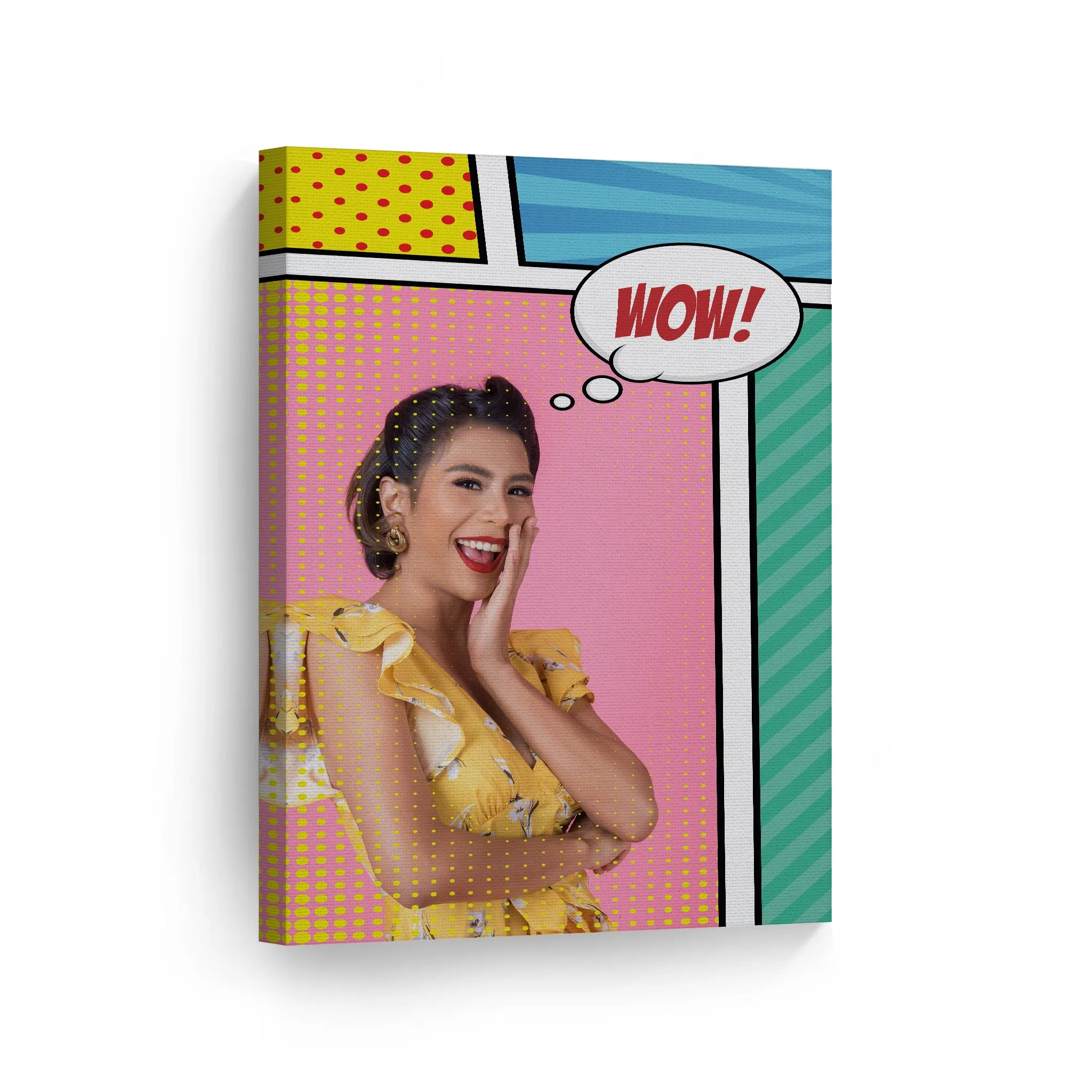 Personalized Gift Wall Art Pop Art Custom Photo Collage with Customized Speech Bubble