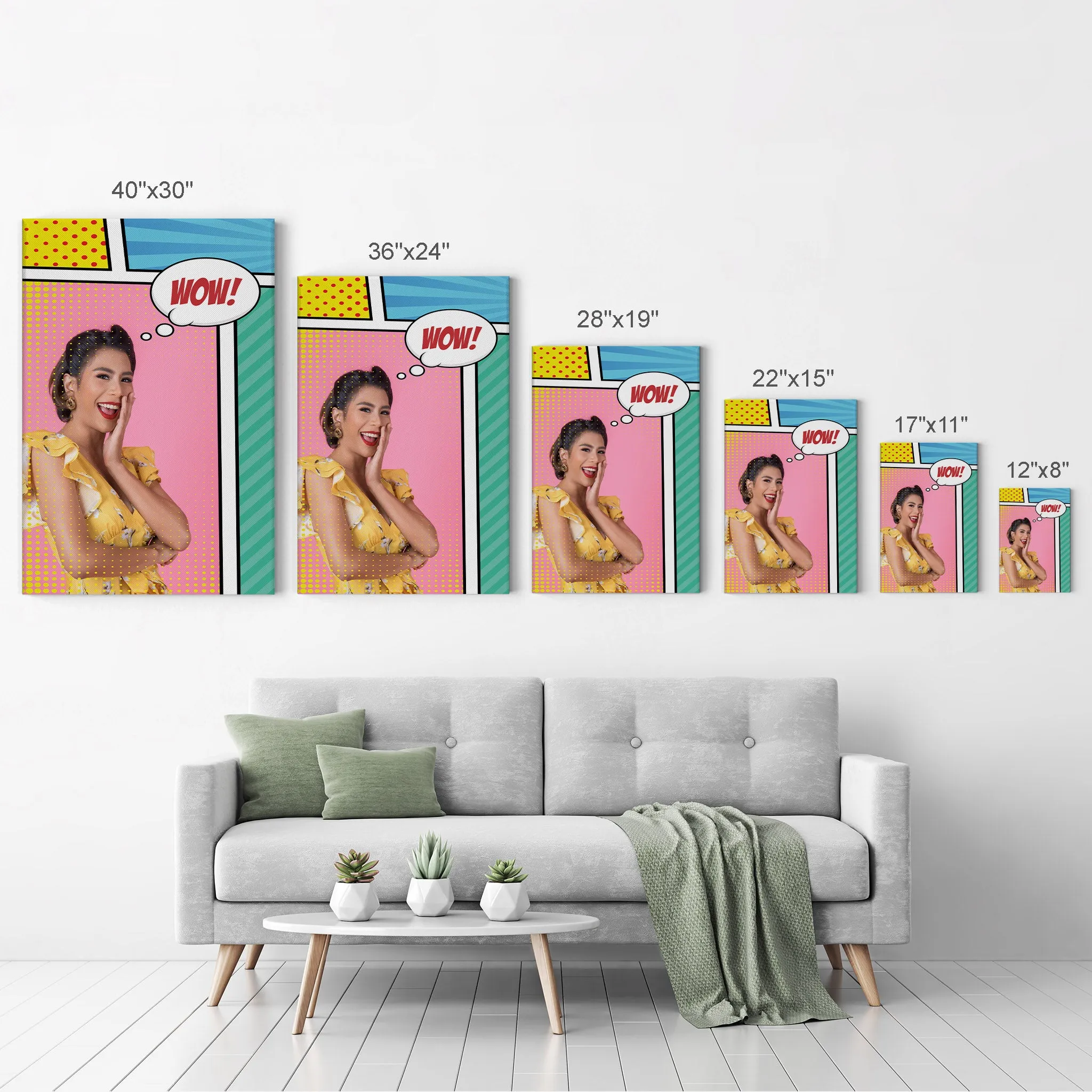 Personalized Gift Wall Art Pop Art Custom Photo Collage with Customized Speech Bubble