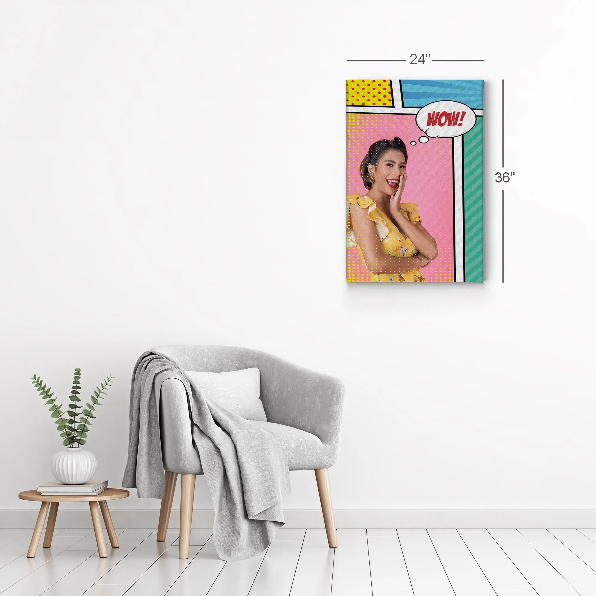 Personalized Gift Wall Art Pop Art Custom Photo Collage with Customized Speech Bubble