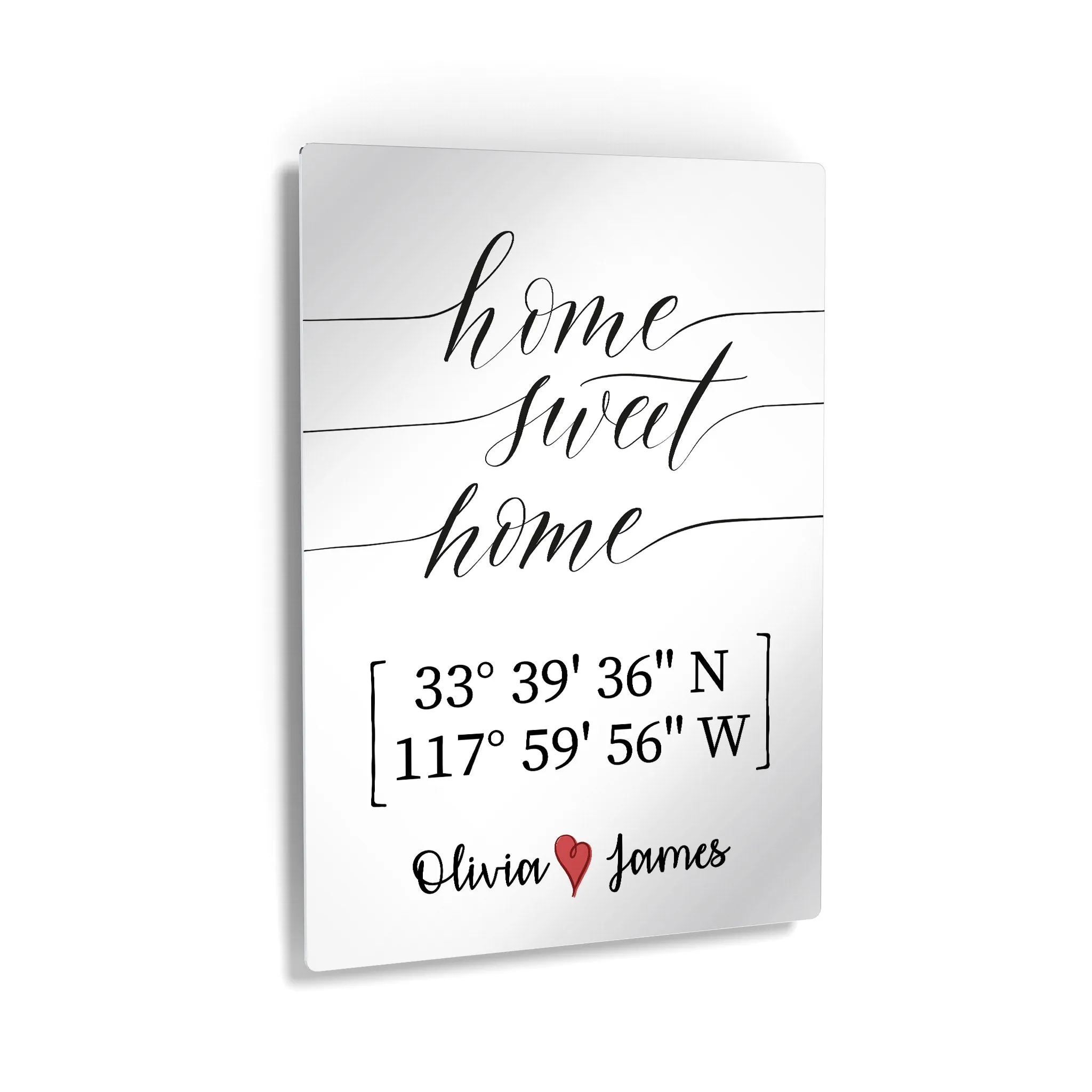 Personalized Gift Wall Art with Couple Names and Coordinates Home Sweet Home Design