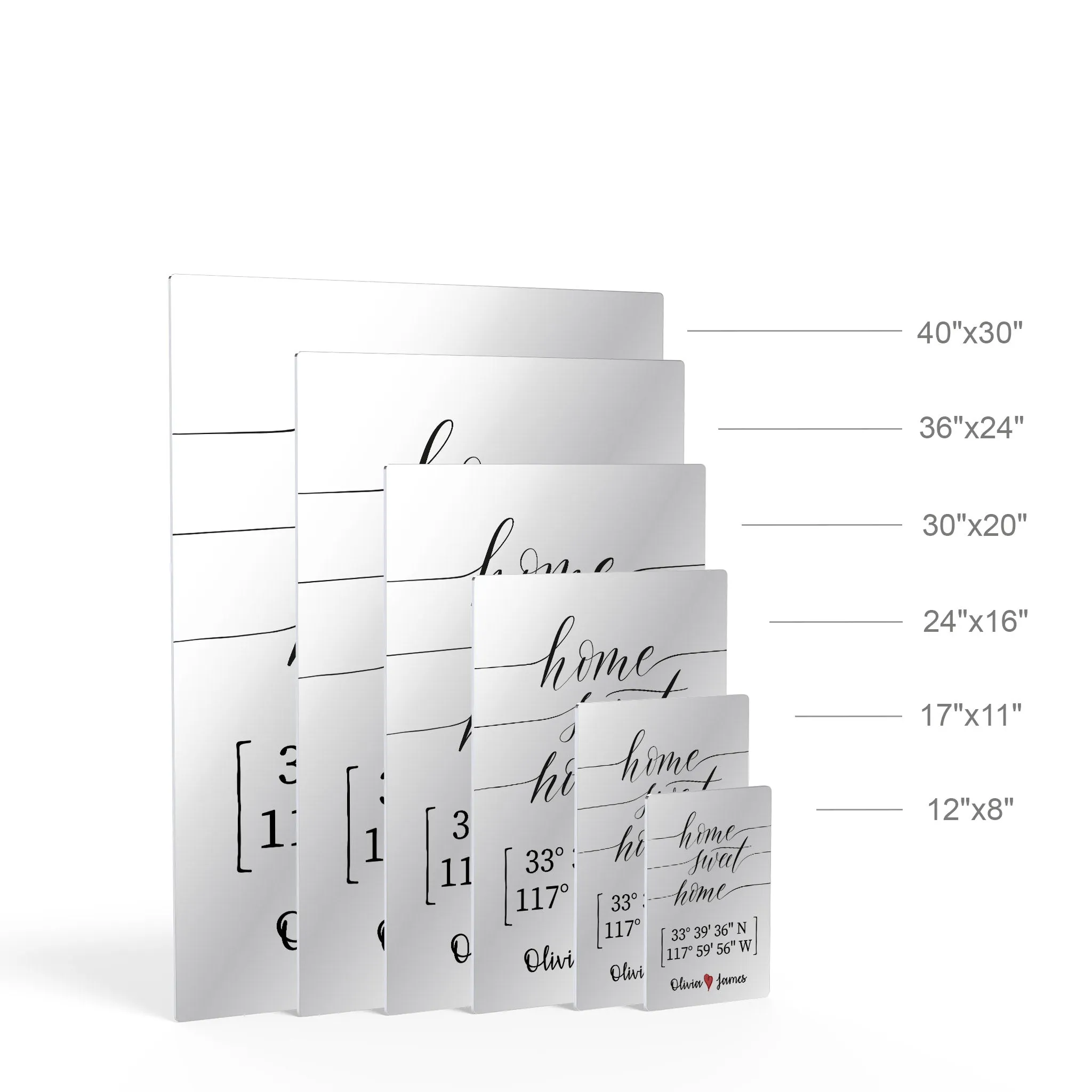 Personalized Gift Wall Art with Couple Names and Coordinates Home Sweet Home Design