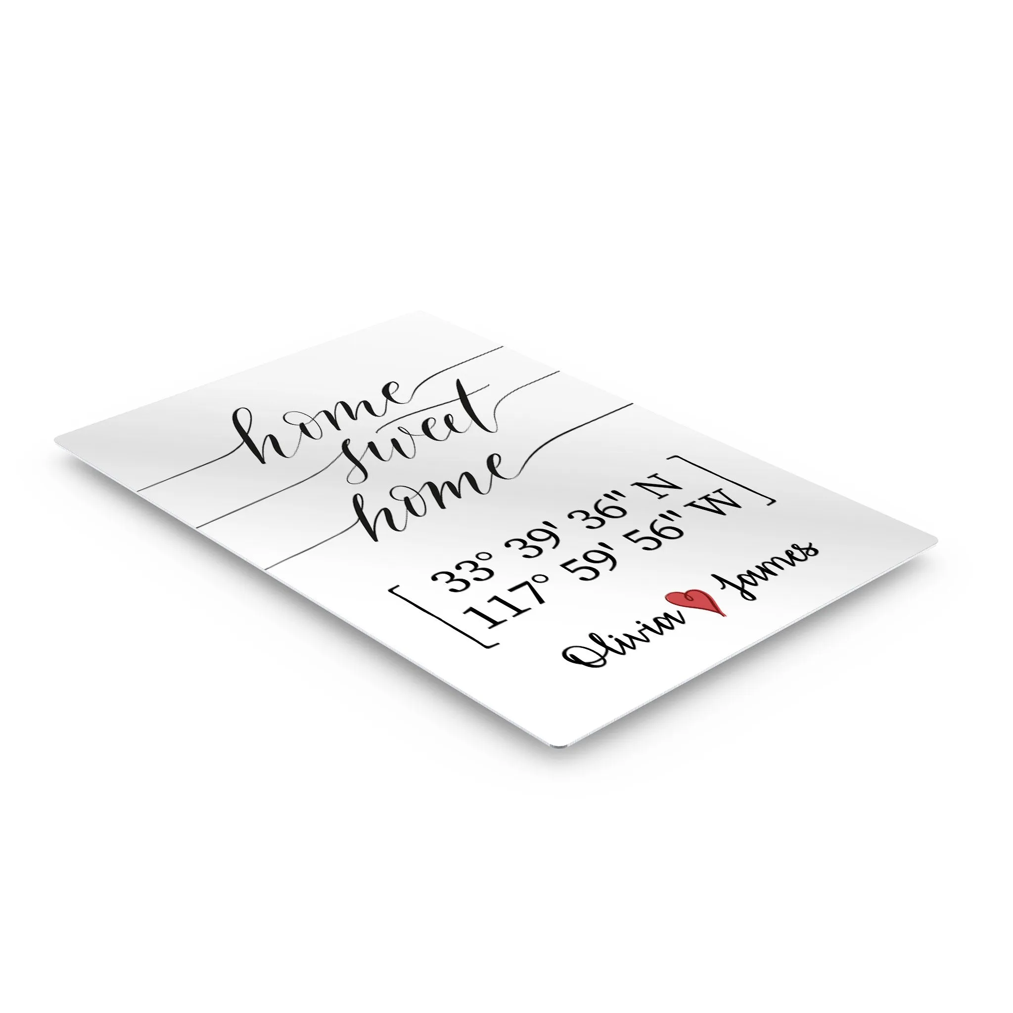 Personalized Gift Wall Art with Couple Names and Coordinates Home Sweet Home Design