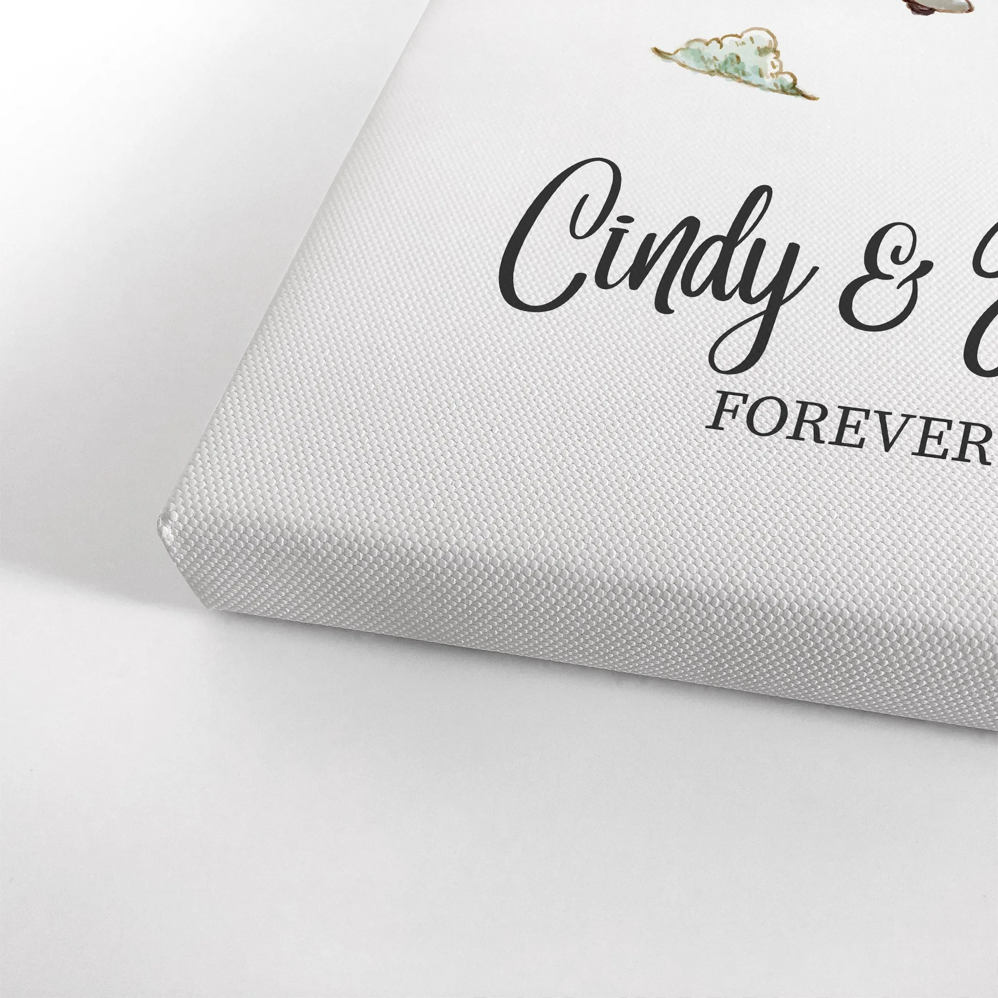 Personalized Gift Wall Art with Couple Names Glider and Baloons Forever Design