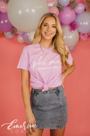 Phi Mu Simple Lilac Recruitment Tee