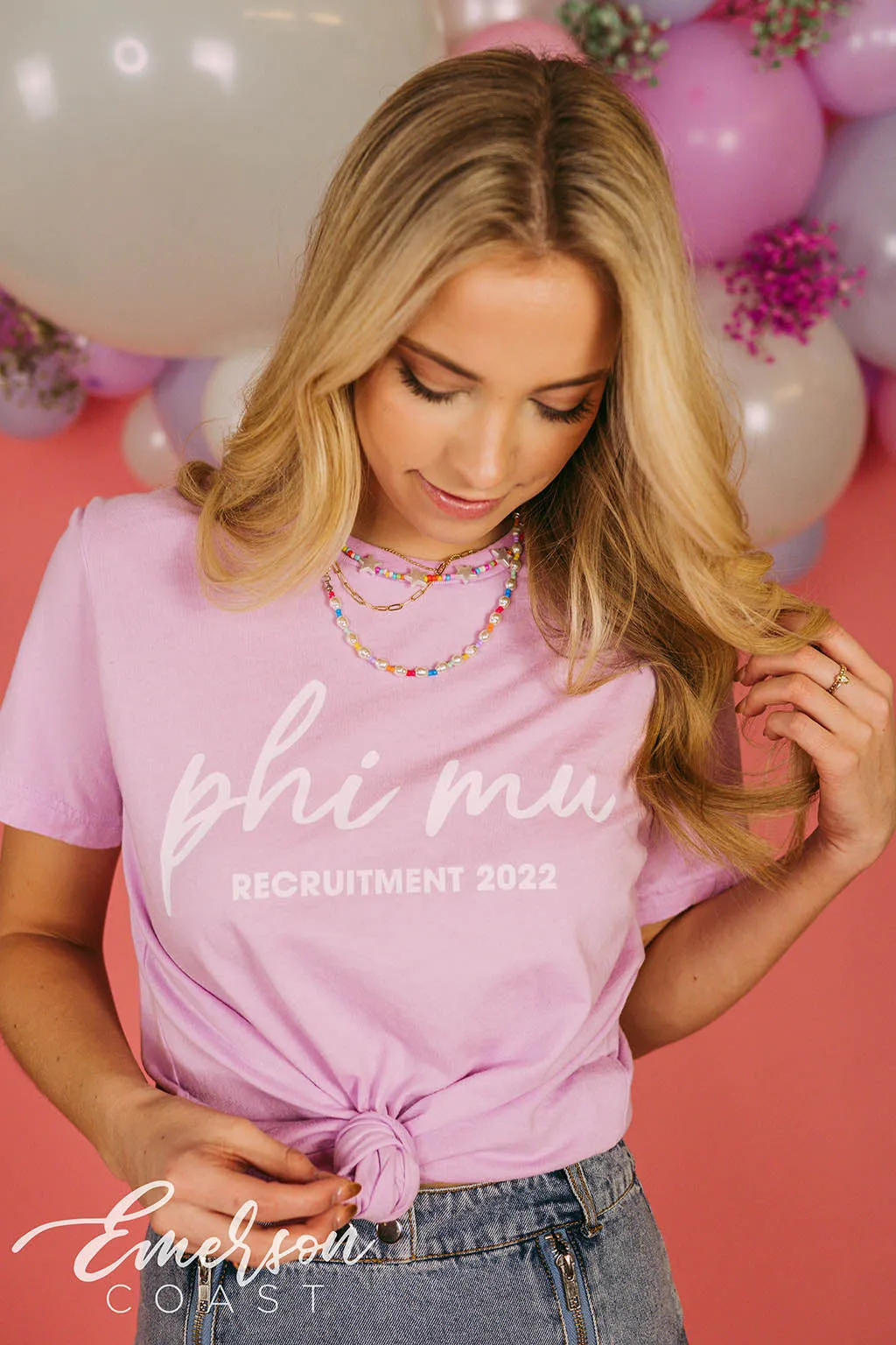 Phi Mu Simple Lilac Recruitment Tee
