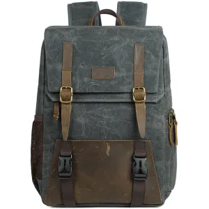 Photo Backpack Canvas Camera Bag with USB Charging