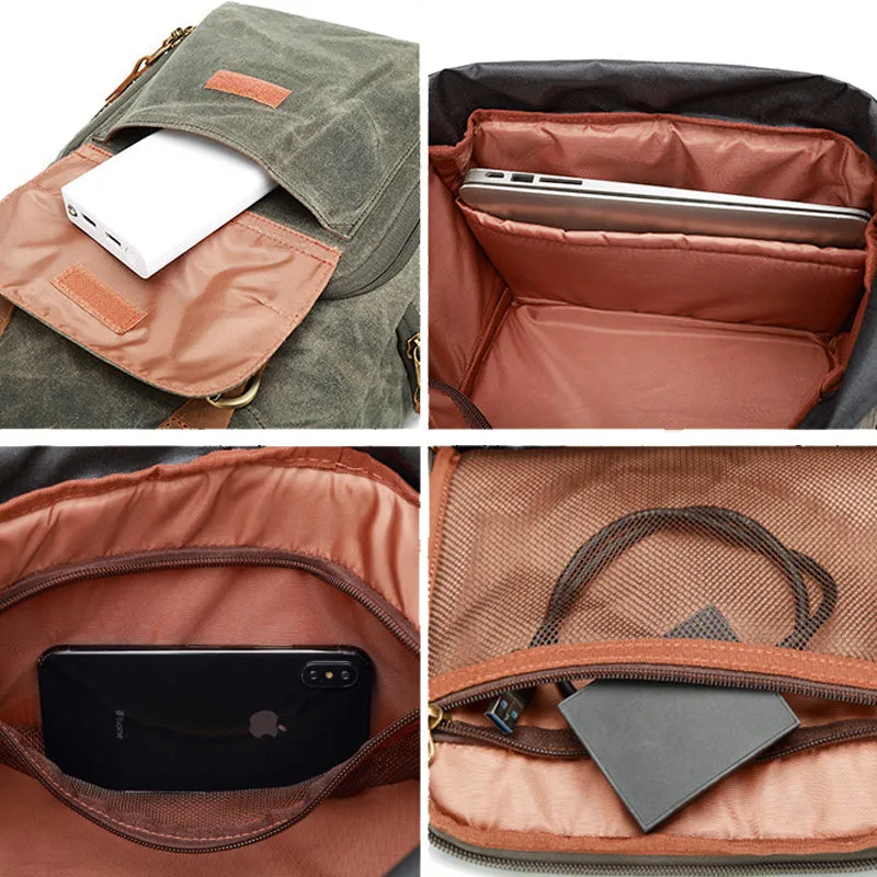 Photo Backpack Canvas Camera Bag with USB Charging