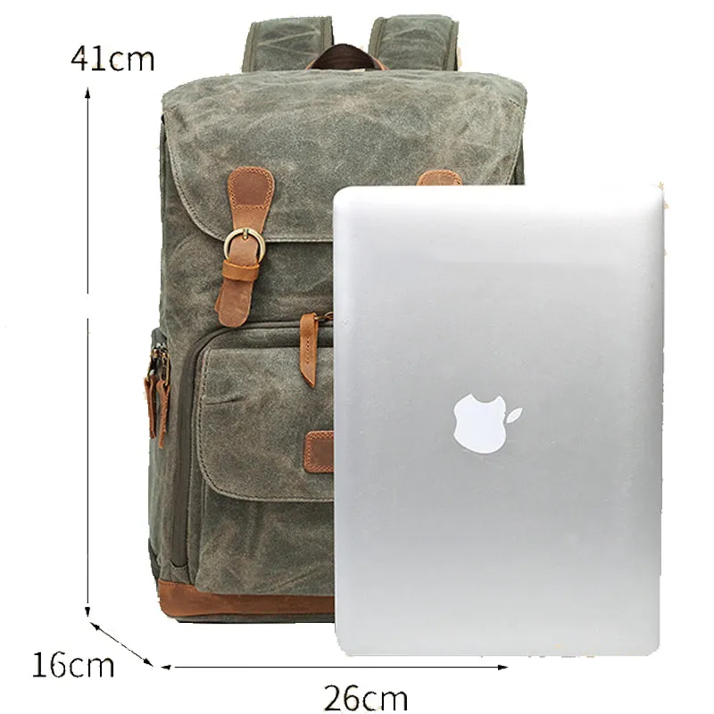 Photo Backpack Canvas Camera Bag with USB Charging