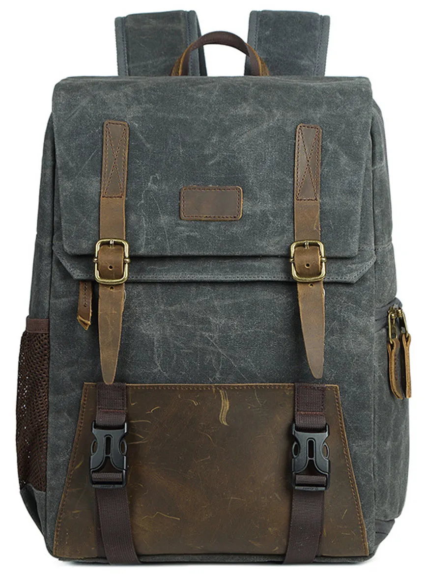 Photo Backpack Canvas Camera Bag with USB Charging
