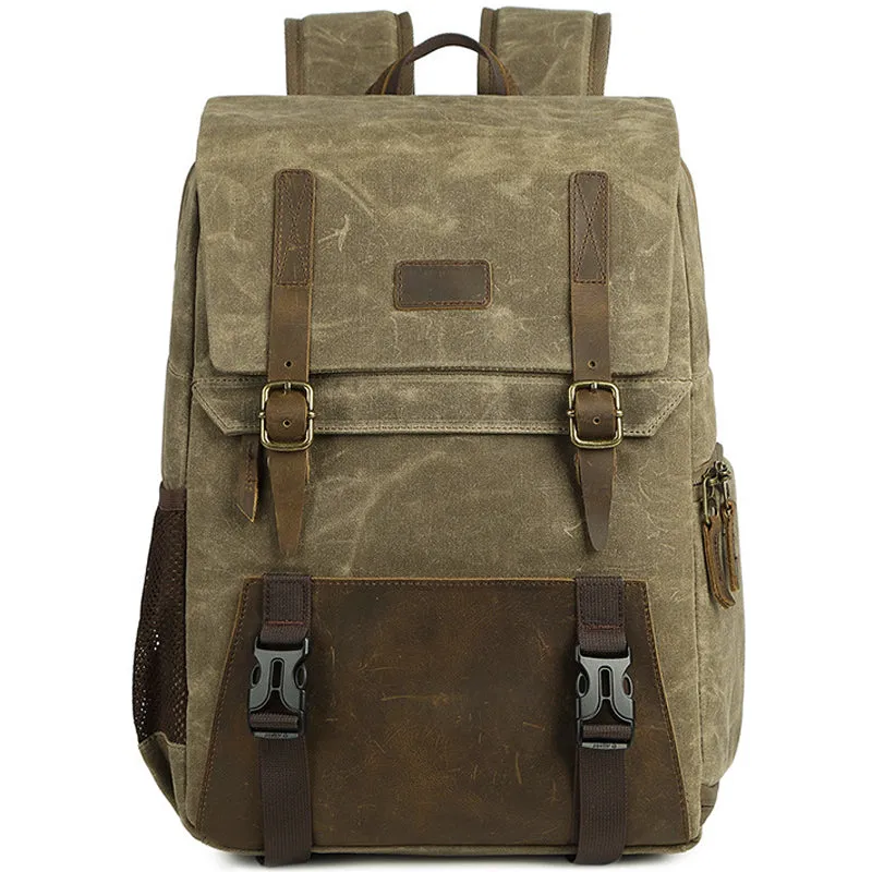 Photo Backpack Canvas Camera Bag with USB Charging