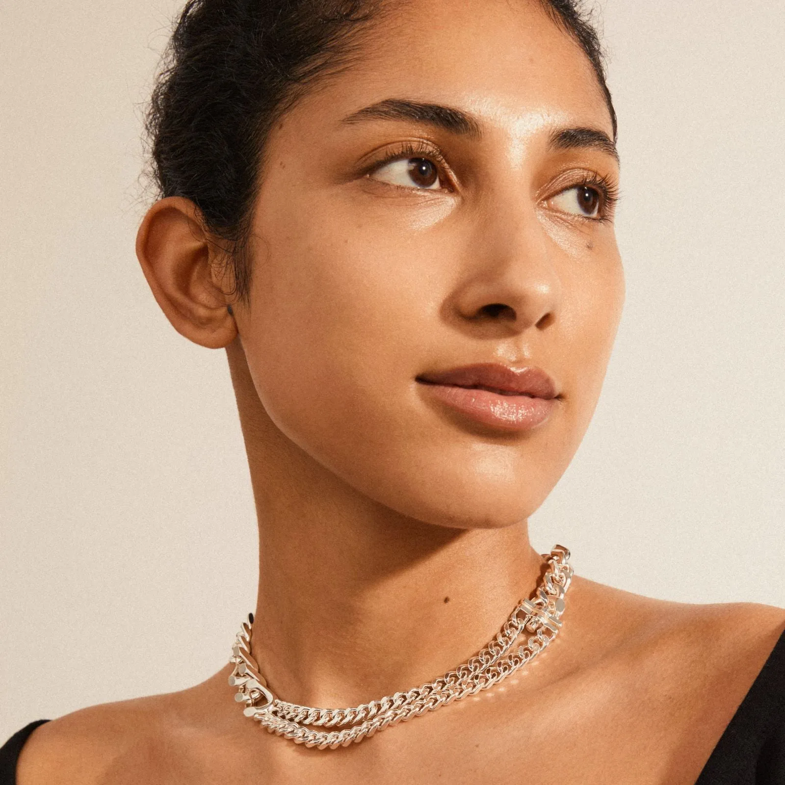Pilgrim Friends Chunky Curb Chain Silver Necklace
