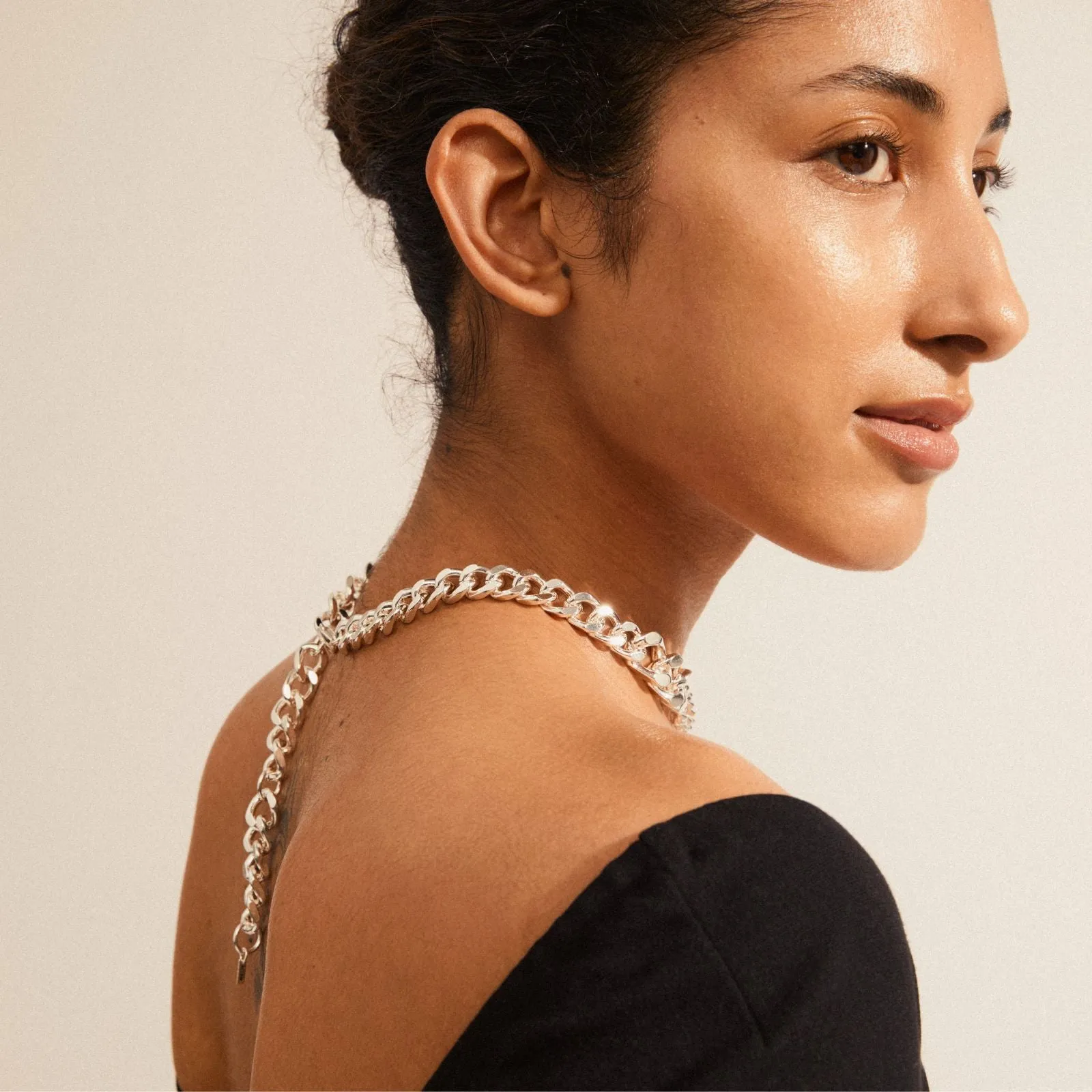 Pilgrim Friends Chunky Curb Chain Silver Necklace