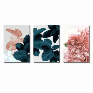 Pink Green Flower Leaf Nordic