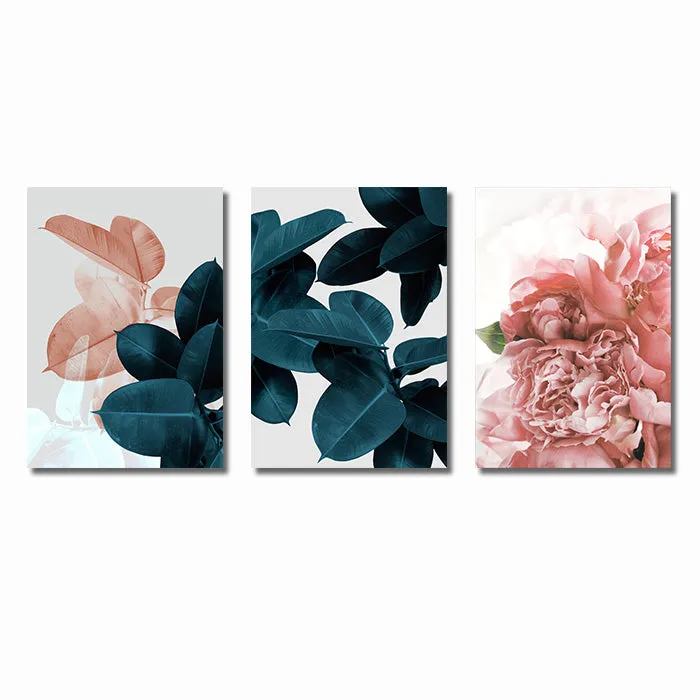 Pink Green Flower Leaf Nordic