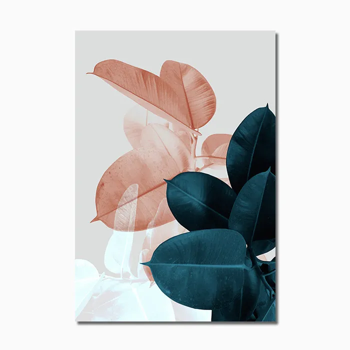Pink Green Flower Leaf Nordic