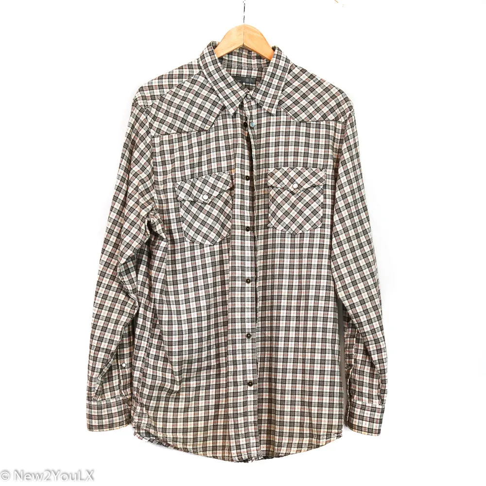 Plaid Button Down Collared Shirt (Old Navy)