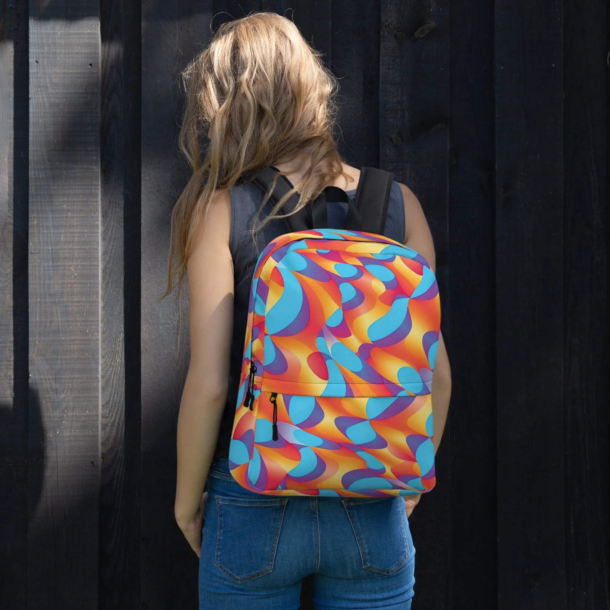 Playful Abstract Backpack for Raves & Festivals